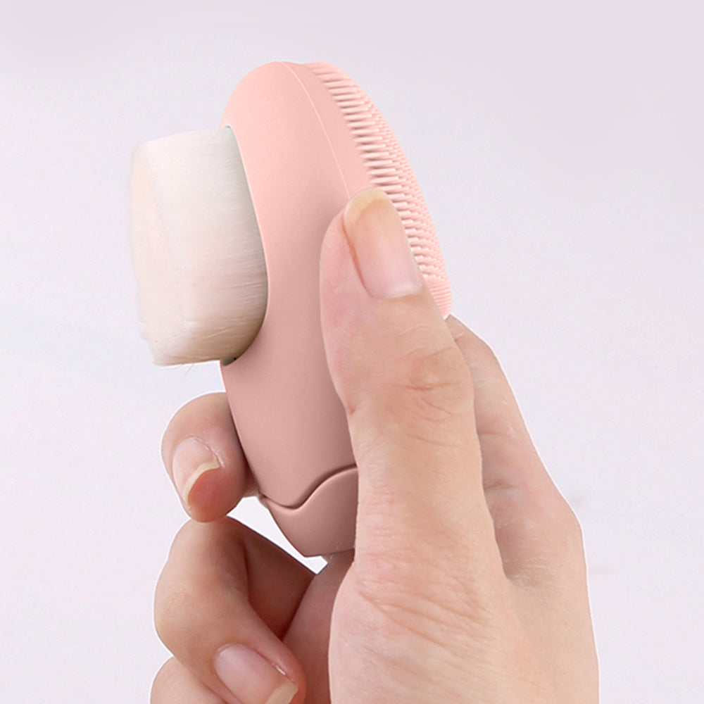 Allure Facial Cleansing Brush, 2-In-1 Manual Face Brush - Pink-2