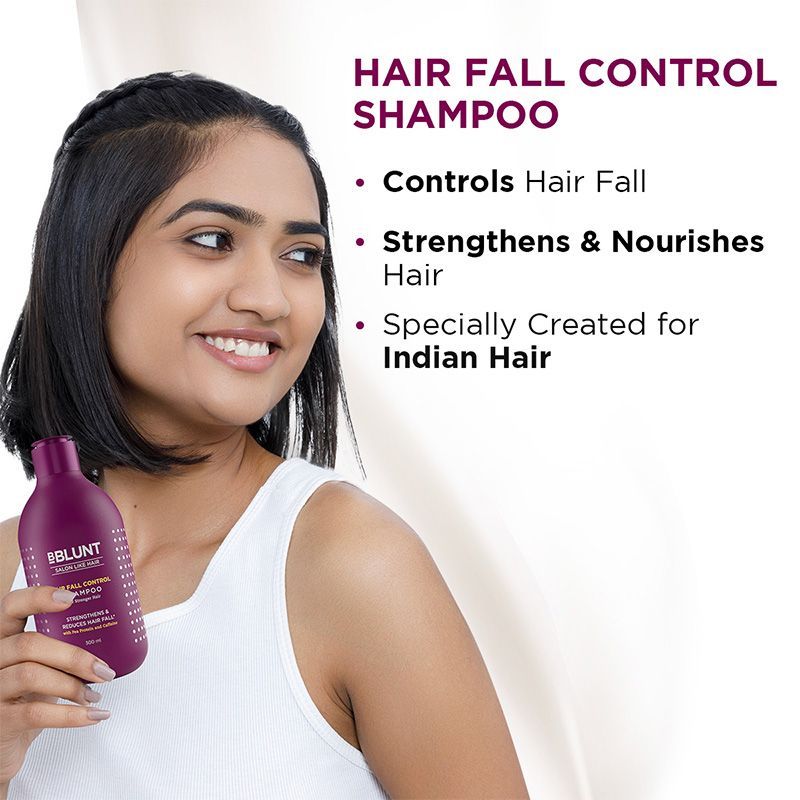 Bblunt Hair Fall Control Shampoo With Pea Protein & Caffeine For Stronger Hair (300Ml)-2