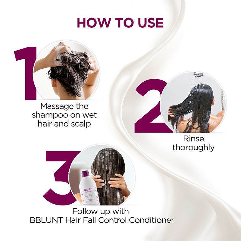 Bblunt Hair Fall Control Shampoo With Pea Protein & Caffeine For Stronger Hair (300Ml)-3