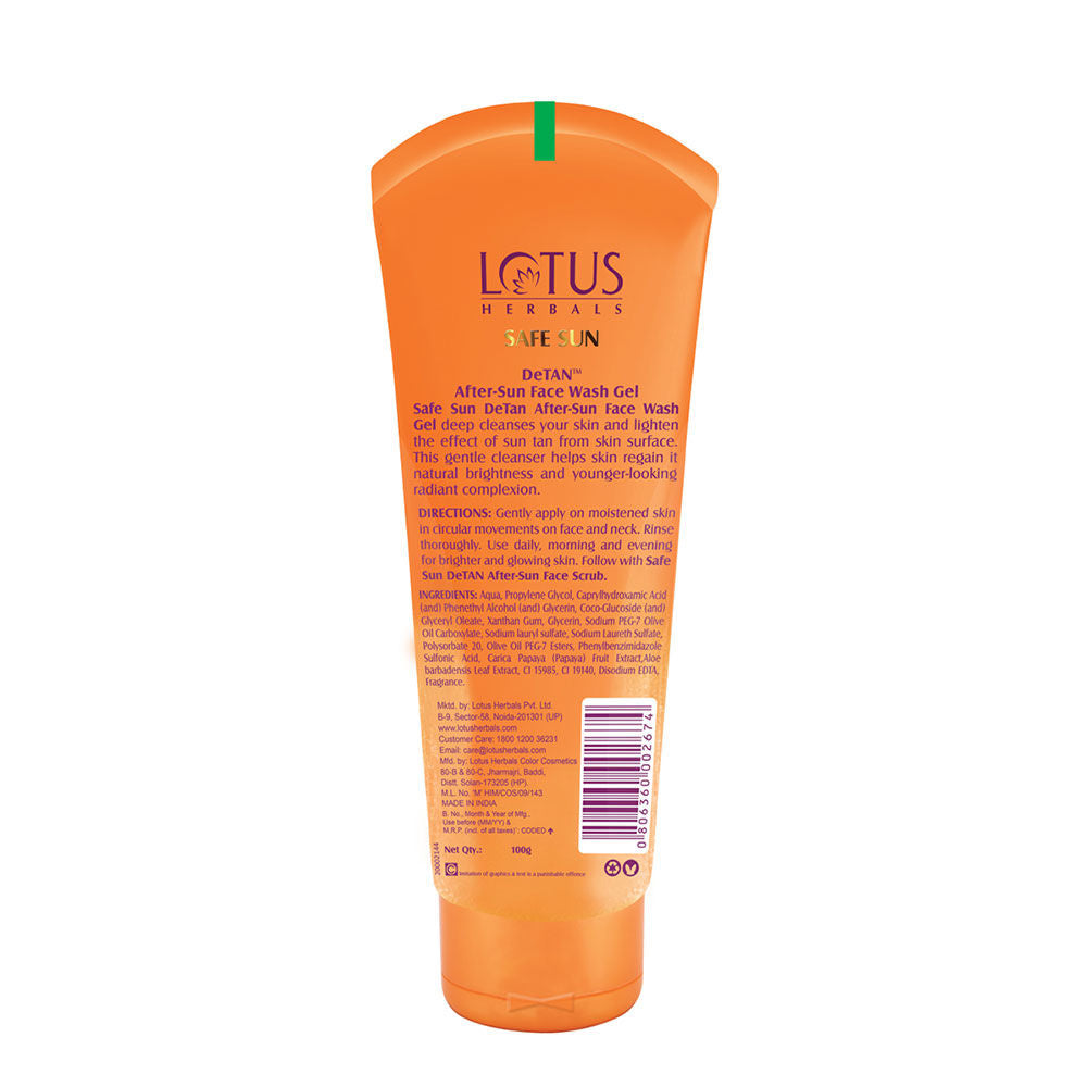Lotus Herbals Safe Sun DeTAN Face Wash Gel