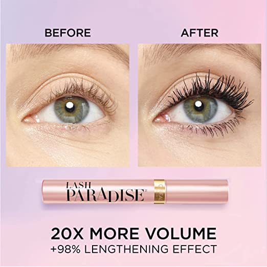 Loreal Paris Lash Paradise Washable Mascara, Blackest Black and Rouge Signature Liquid Lipstick - 116 I Explore Combo