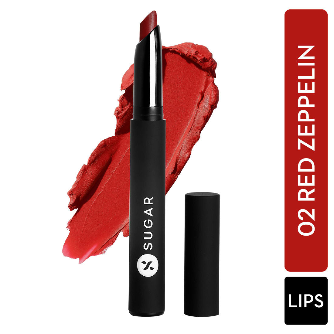 SUGAR Matte Attack Transferproof Lipstick - 02 Red Zeppelin (Chilli Red) (2g)