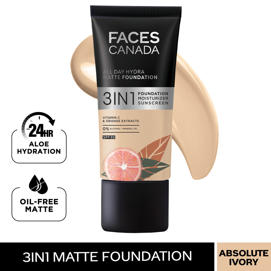Faces Canada 3 In 1 All Day Hydra Matte Foundation  25 Ml
