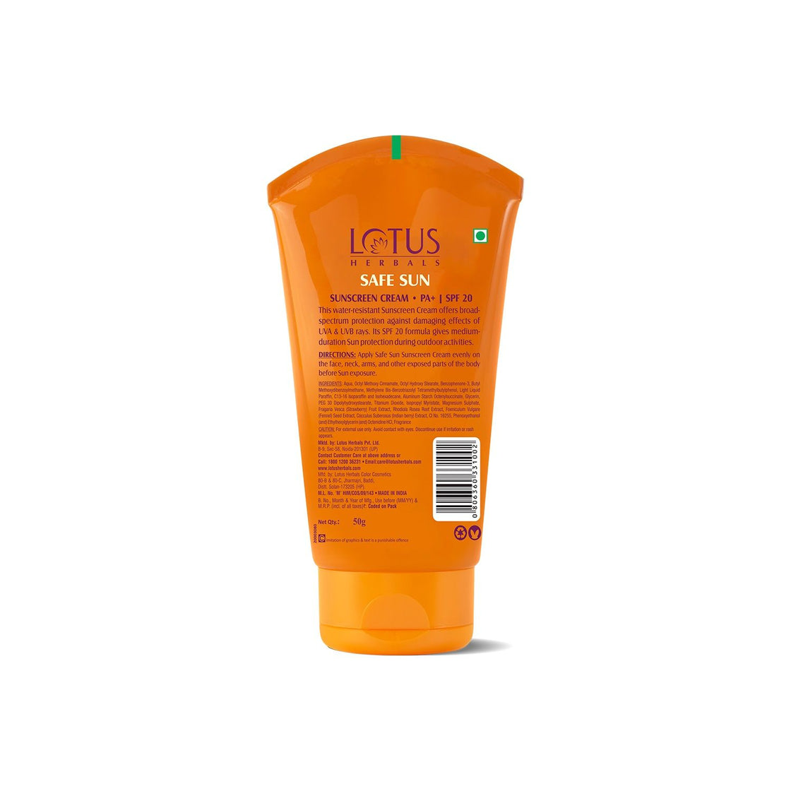 Lotus Herbals Safe Sunscreen Cream PA+ SPF 20 50g