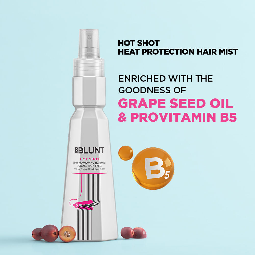 Bblunt Hot Shot Heat Protection Hair Mist With Grape Seed Oil, No Parabens (150Ml)-5