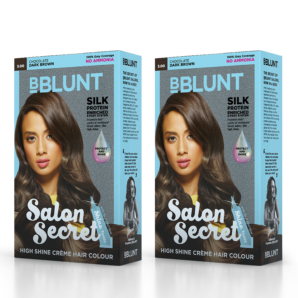 Bblunt Salon Secret High Shine Creme Hair Colour Chocolate Dark Brown 3 - Pack Of 2