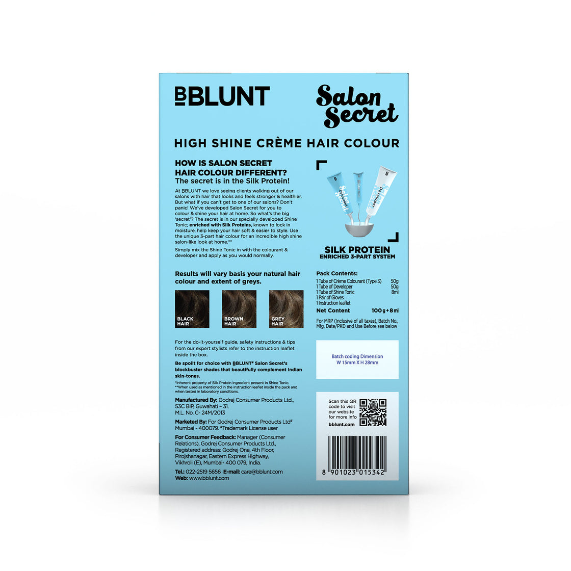 Bblunt Salon Secret High Shine Creme Hair Colour Chocolate Dark Brown 3, No Ammonia (100Gm+8Ml)-8