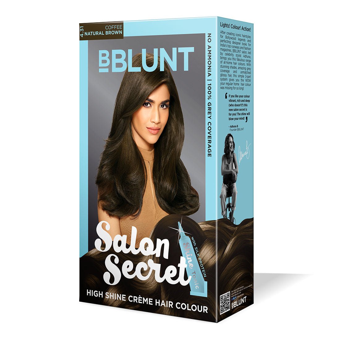 Bblunt Shine Kit, Intense Moisture Hair Serum & Salon Secret Coffee Natural Brown-5