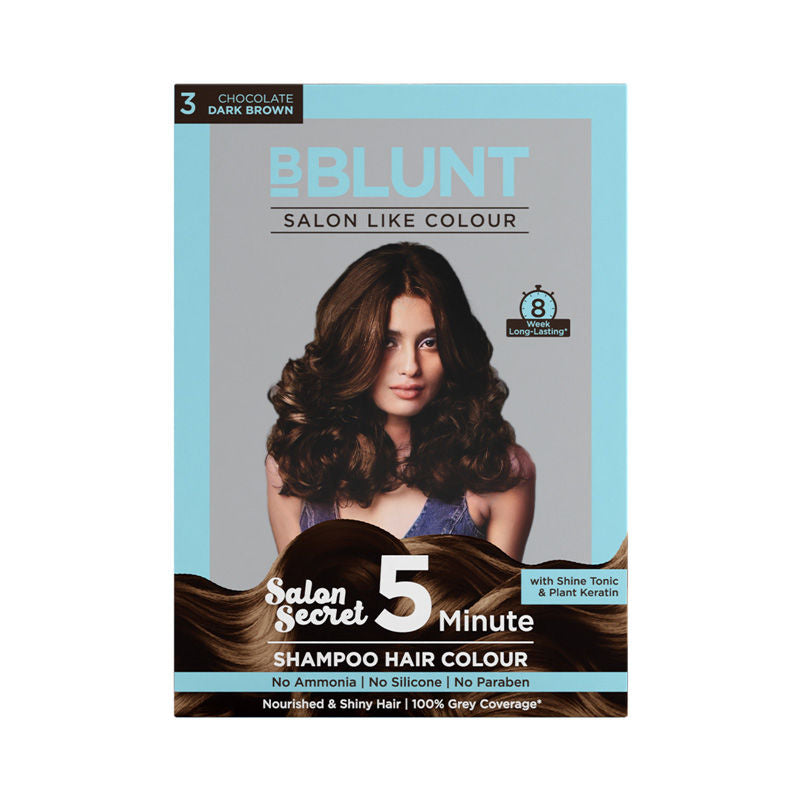 Bblunt 5 Minute Shampoo Hair Colour For 100% Grey Coverage - Chocolate Dark Brown (20Ml)