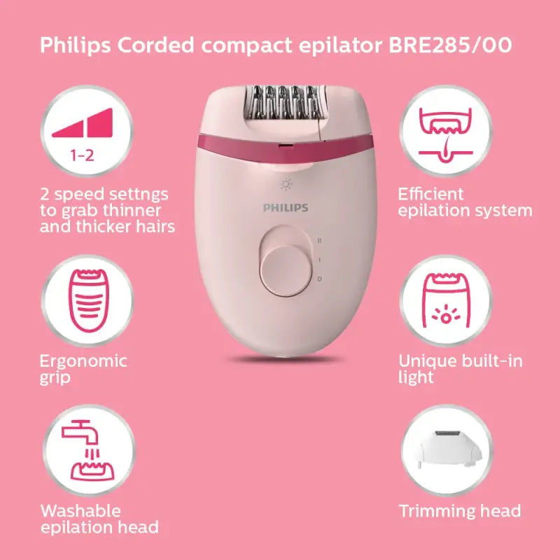 Philips Bre285/00 Compact Epilator With Opti Light For Legs, Arms & Underarms-2