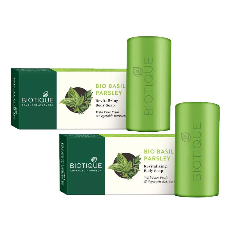 Biotique Basil And Parsley Revitalizing Body Soap - Pack Of 2