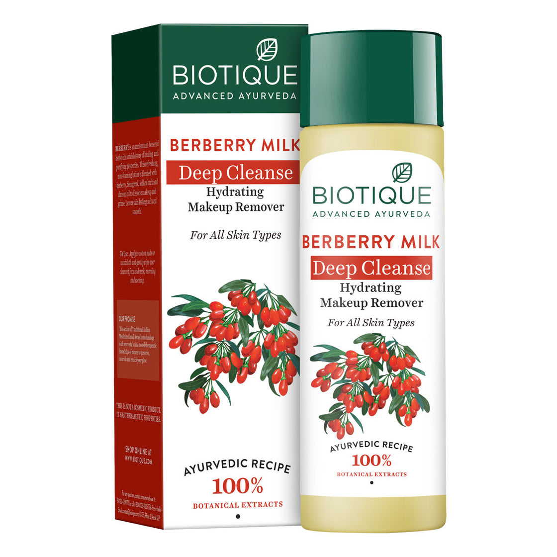Biotique Berberry Milk Deep Cleanse Hydrating Makeup Remover (120Ml)