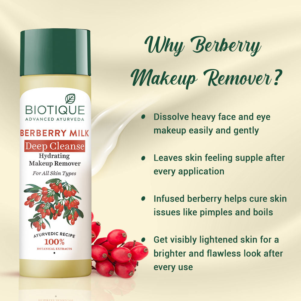 Biotique Berberry Milk Deep Cleanse Hydrating Makeup Remover (120Ml)-7