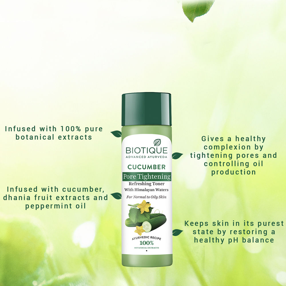 Biotique Bio Cucumber Pore Tightening Toner With Himalayan Waters (120Ml)-5