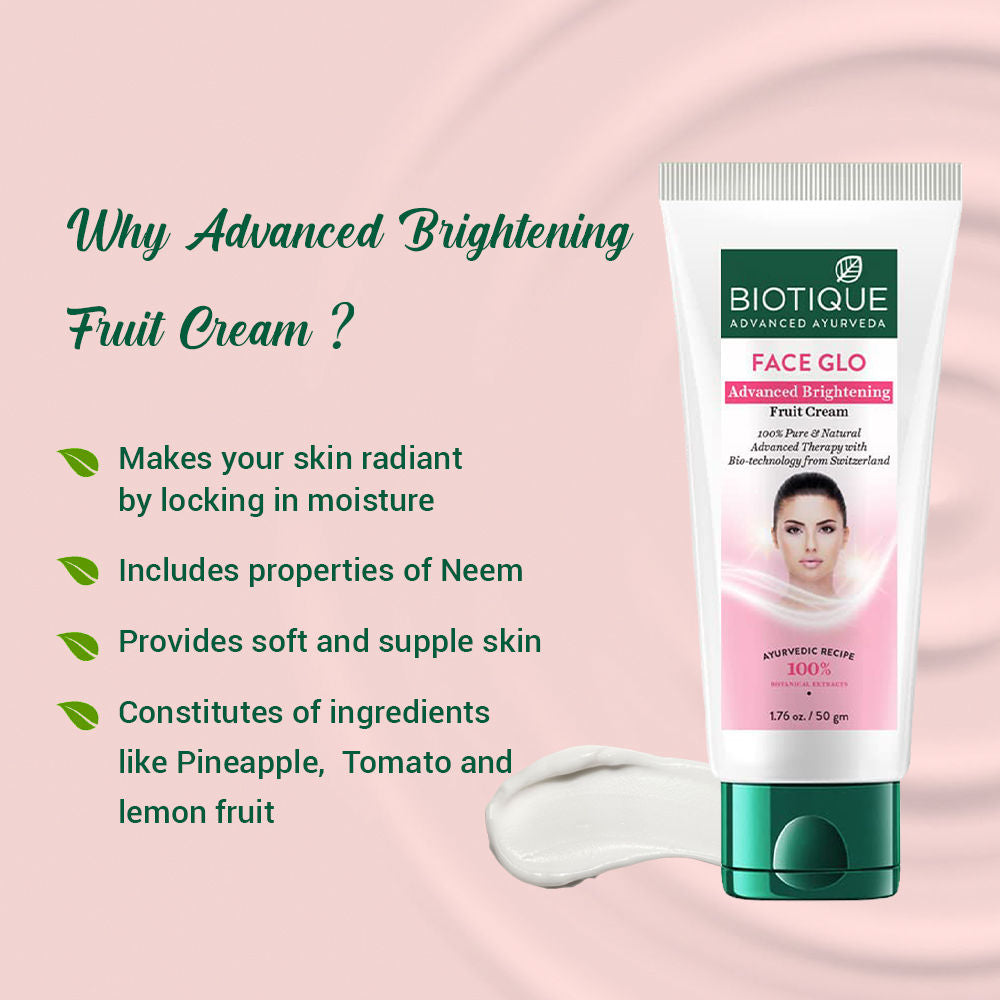 Biotique Bio Face Glow Advanced Brightning Fruit Cream (50Gm)-7