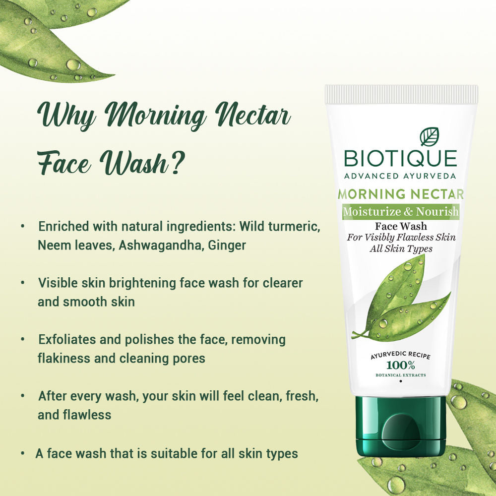 Biotique Bio Morning Nectar Moisturize & Nourish Visibly Flawless Face Wash(All Skin Types) (50Ml)-3