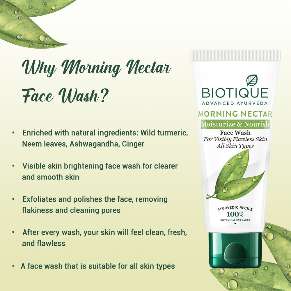 Biotique Bio Morning Nectar Moisturize & Nourish Visibly Flawless Face Wash(All Skin Types) (50Ml)-3