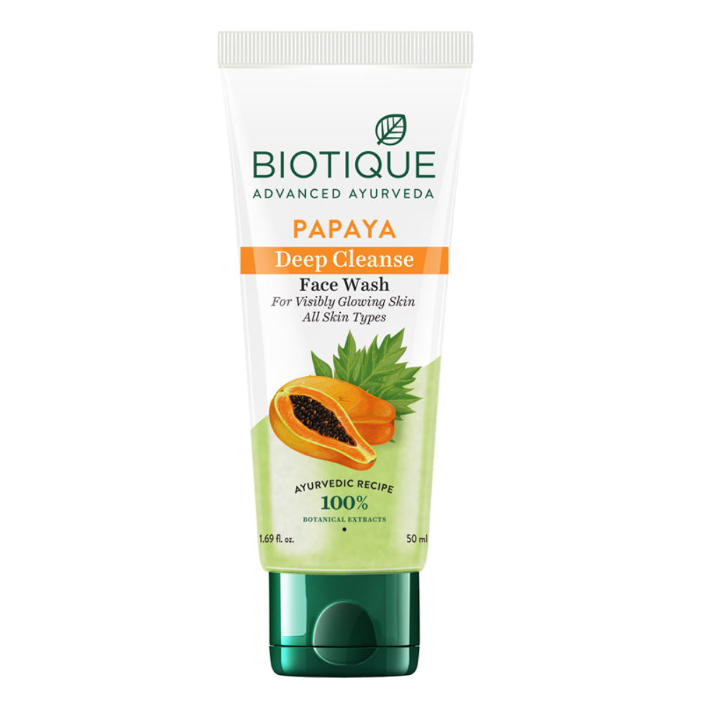Biotique Bio Papaya Deep Cleanse Visibly Glowing Skin Face Wash For All Skin Types (50Ml)-5