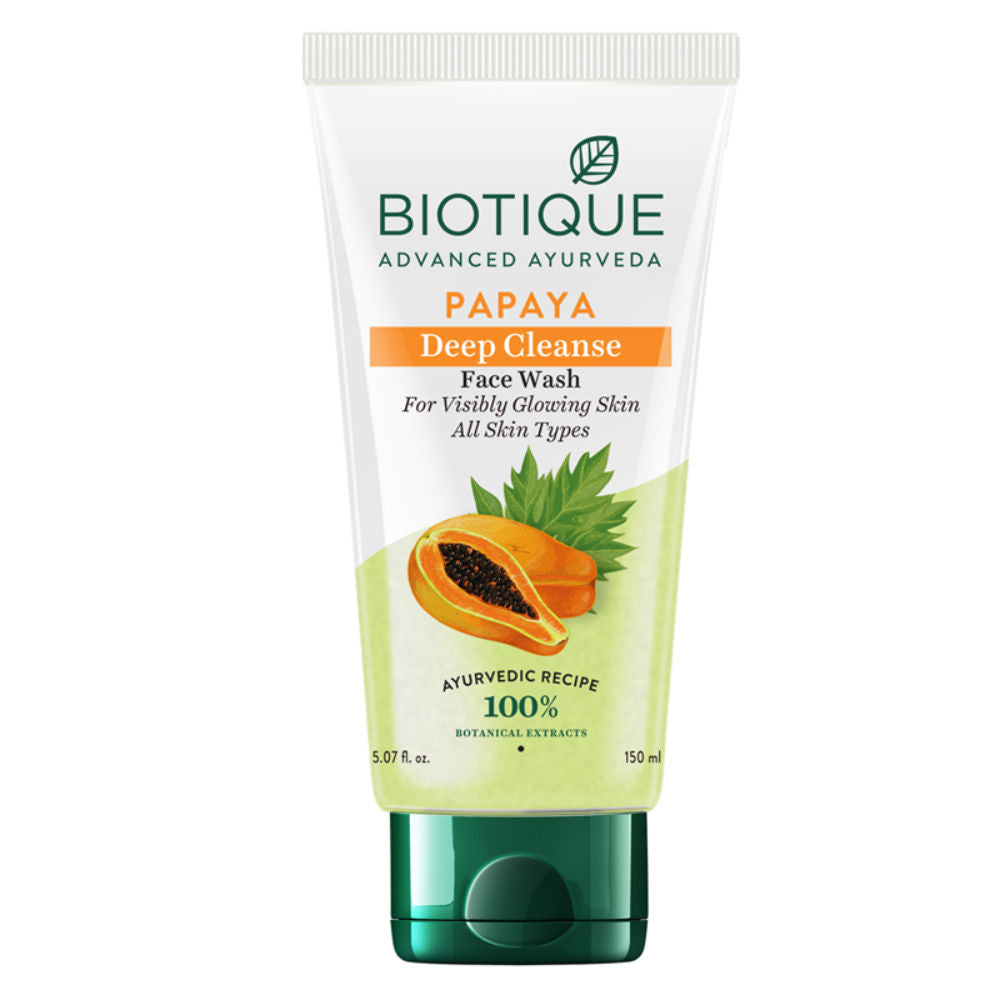 Biotique Bio Papaya Visibly Glowing Skin Face Wash For All Skin Types (Deep Cleanse) (150Ml)-2