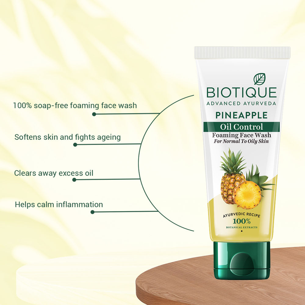Biotique Bio Pineapple Oil Control Foaming Face Wash (100Ml)-7