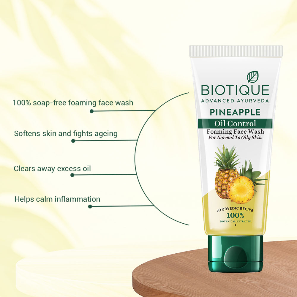 Biotique Bio Pineapple Oil Control Foaming Face Wash (100Ml)-7