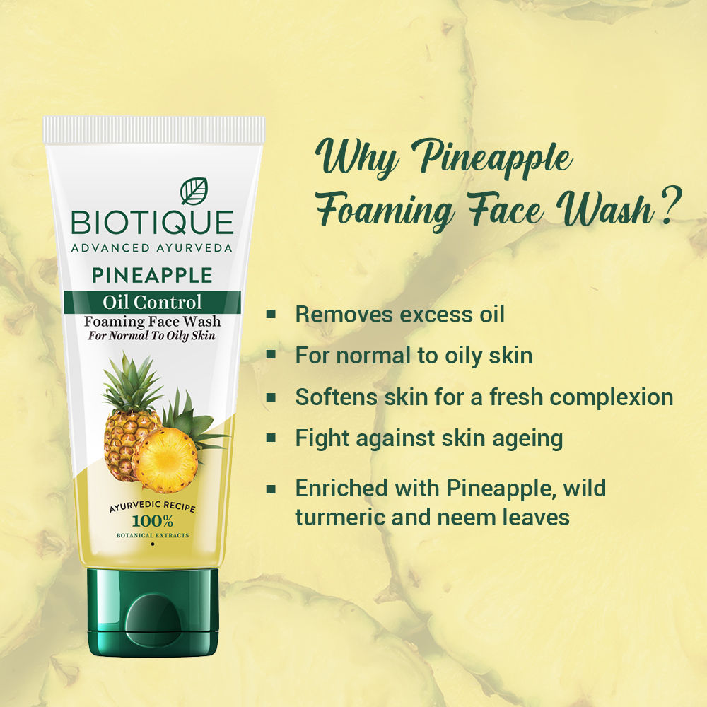 Biotique Bio Pineapple Oil Control Foaming Face Wash (100Ml)-8