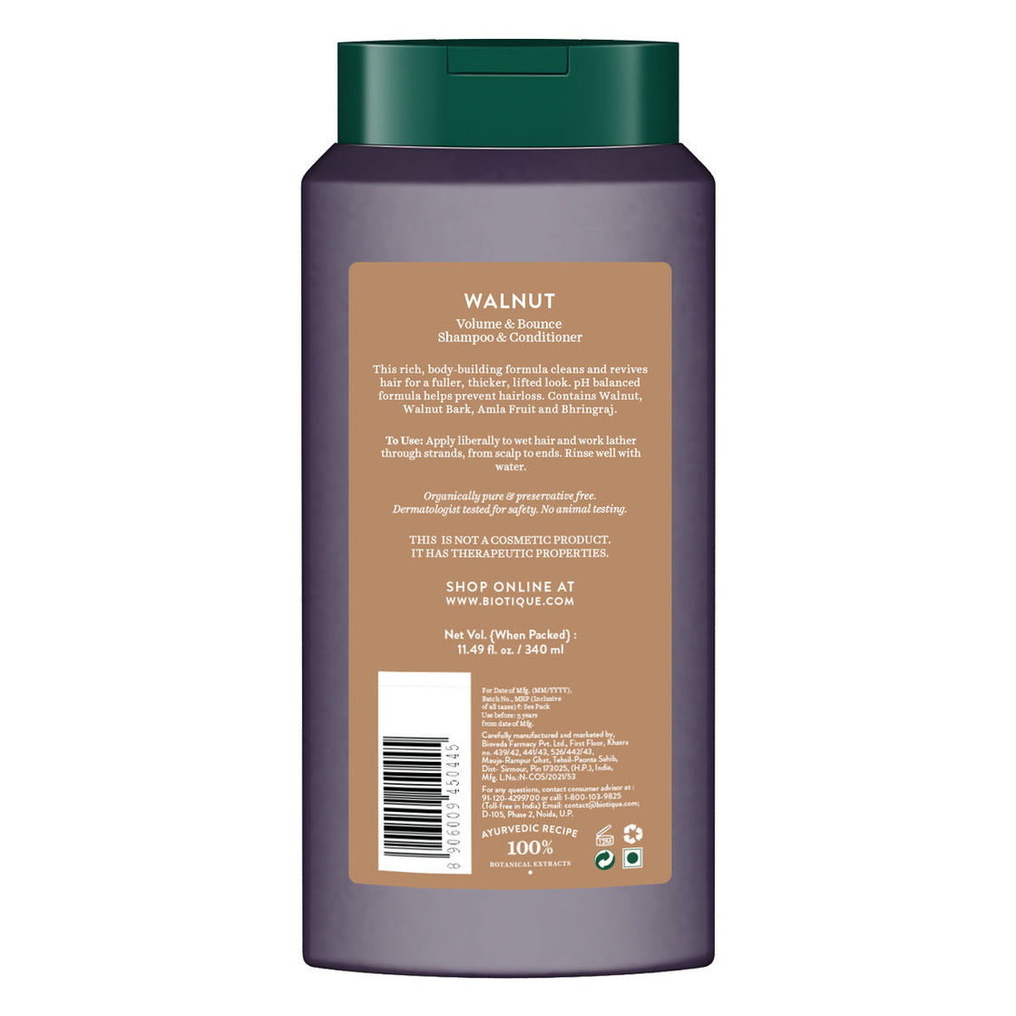 Biotique Bio Walnut Volume & Bounce Shampoo & Conditioner For Fine & Thinning Hair (340Ml)-2