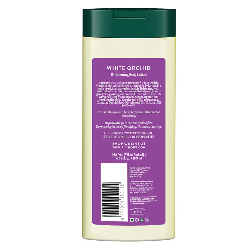 Biotique Bio White Orchid Skin Brightening Body Lotion (180Ml)