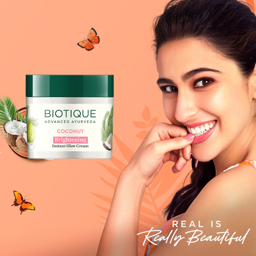 Biotique Coconut Brightening Instant Glow Cream (50Gm)-6