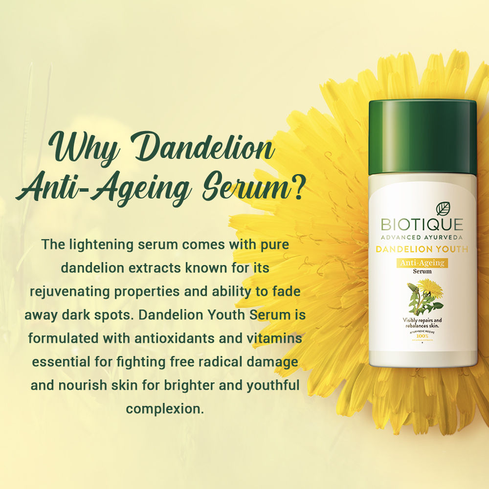 Biotique Dandelion Youth Anti-Ageing Serum (40Ml)-2