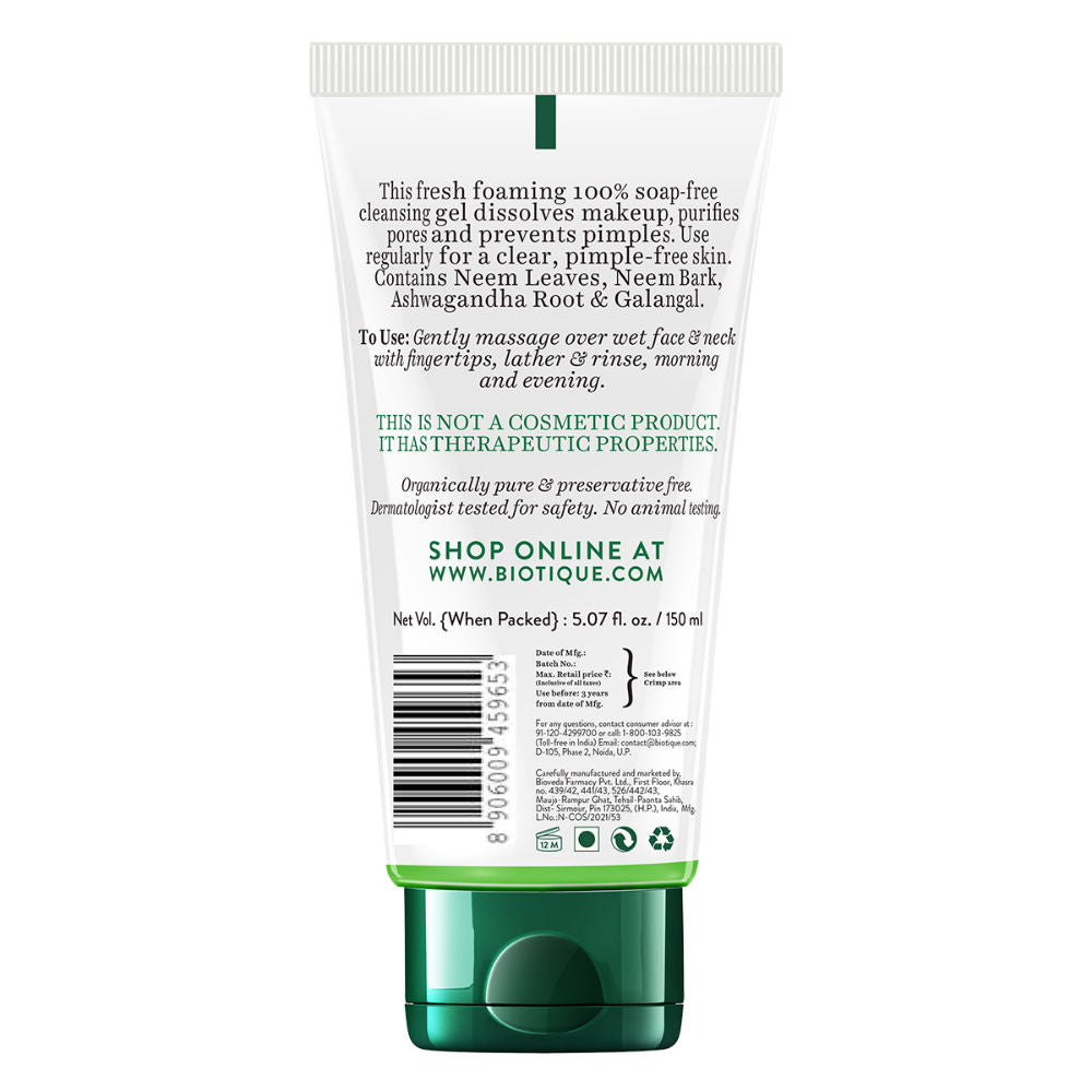 Biotique Fresh Neem Pimple Control Face Wash For All Skin Types (150Ml)-6