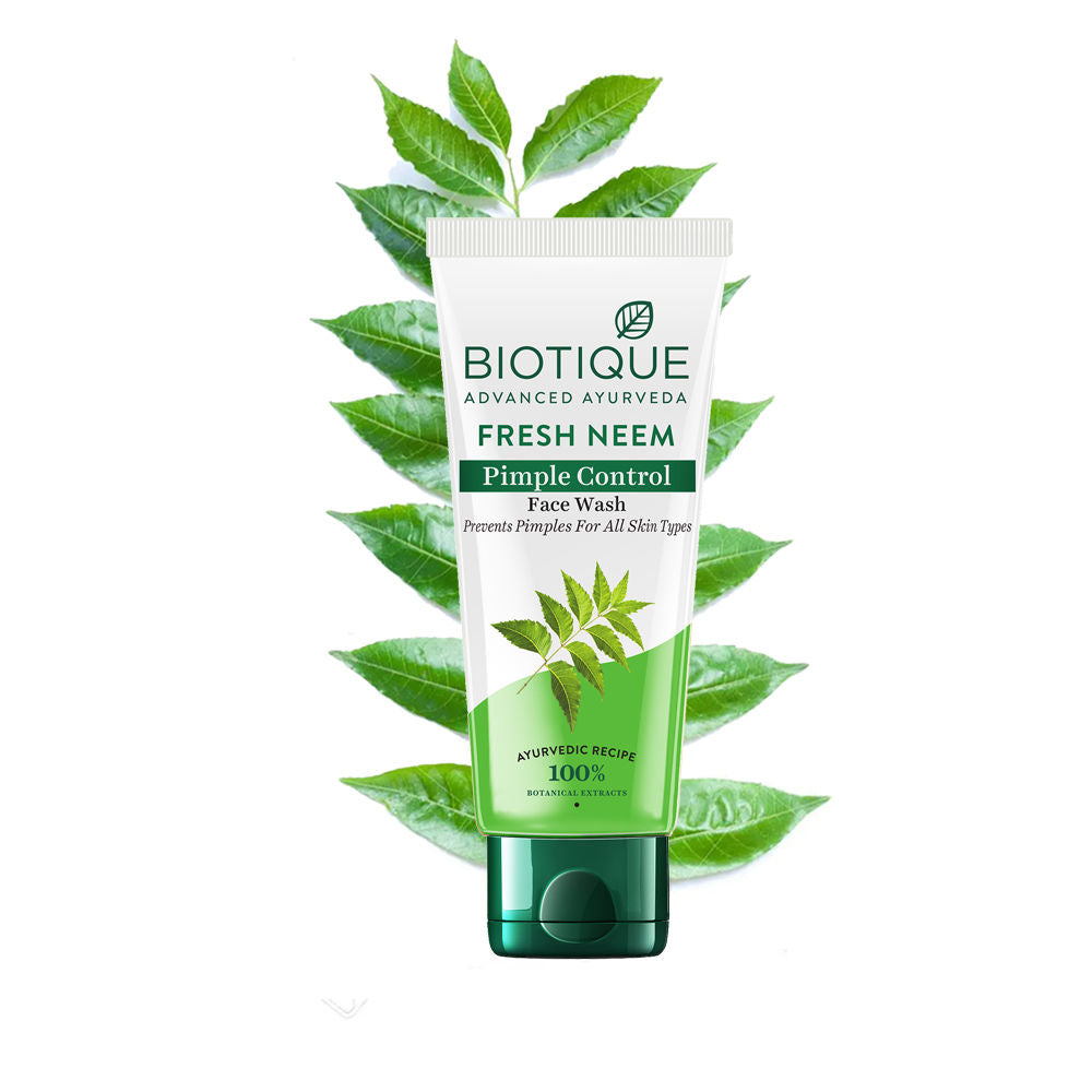 Biotique Fresh Neem Purifying Face Wash Prevents Pimples For All Skin Types (Pimple Control) (100Ml)