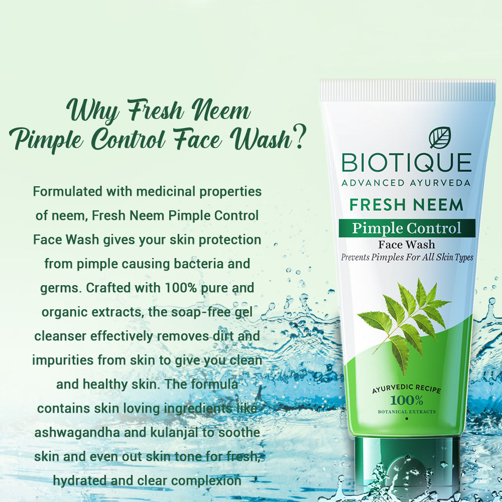 Biotique Fresh Neem Purifying Face Wash Prevents Pimples For All Skin Types (Pimple Control) (100Ml)-8