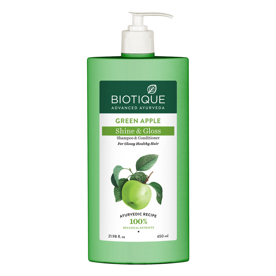Biotique Green Apple Shine & Gloss Fresh Daily Purifying Shampoo & Conditioner (650Ml)