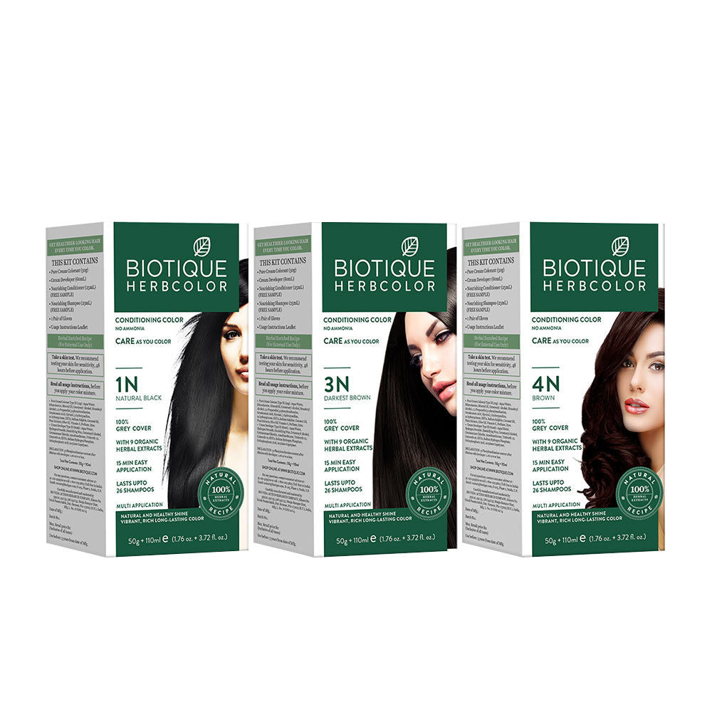 Biotique Herbcolor Hair Color 3N - Darkest Brown (50Gm+110Ml)-3