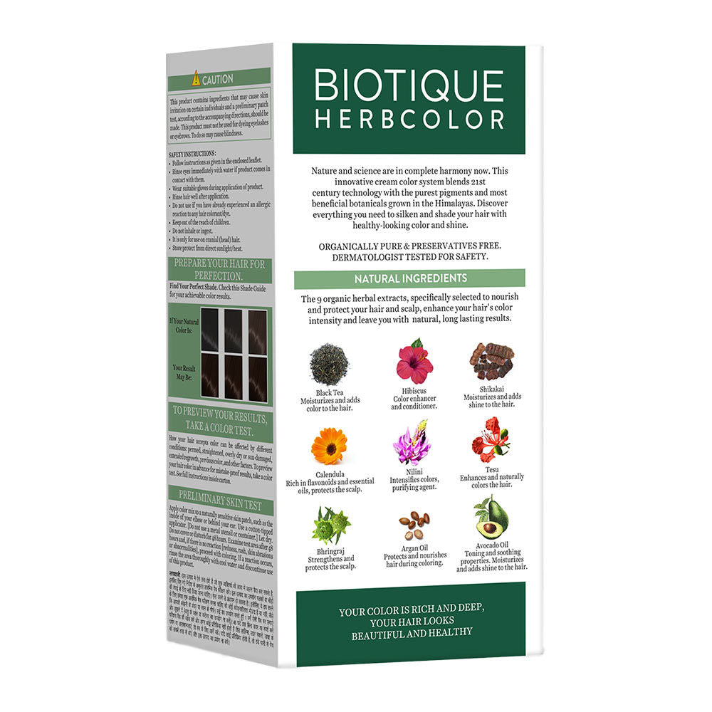 Biotique Herbcolor Hair Color 4N - Brown (50Gm+110Ml)-2