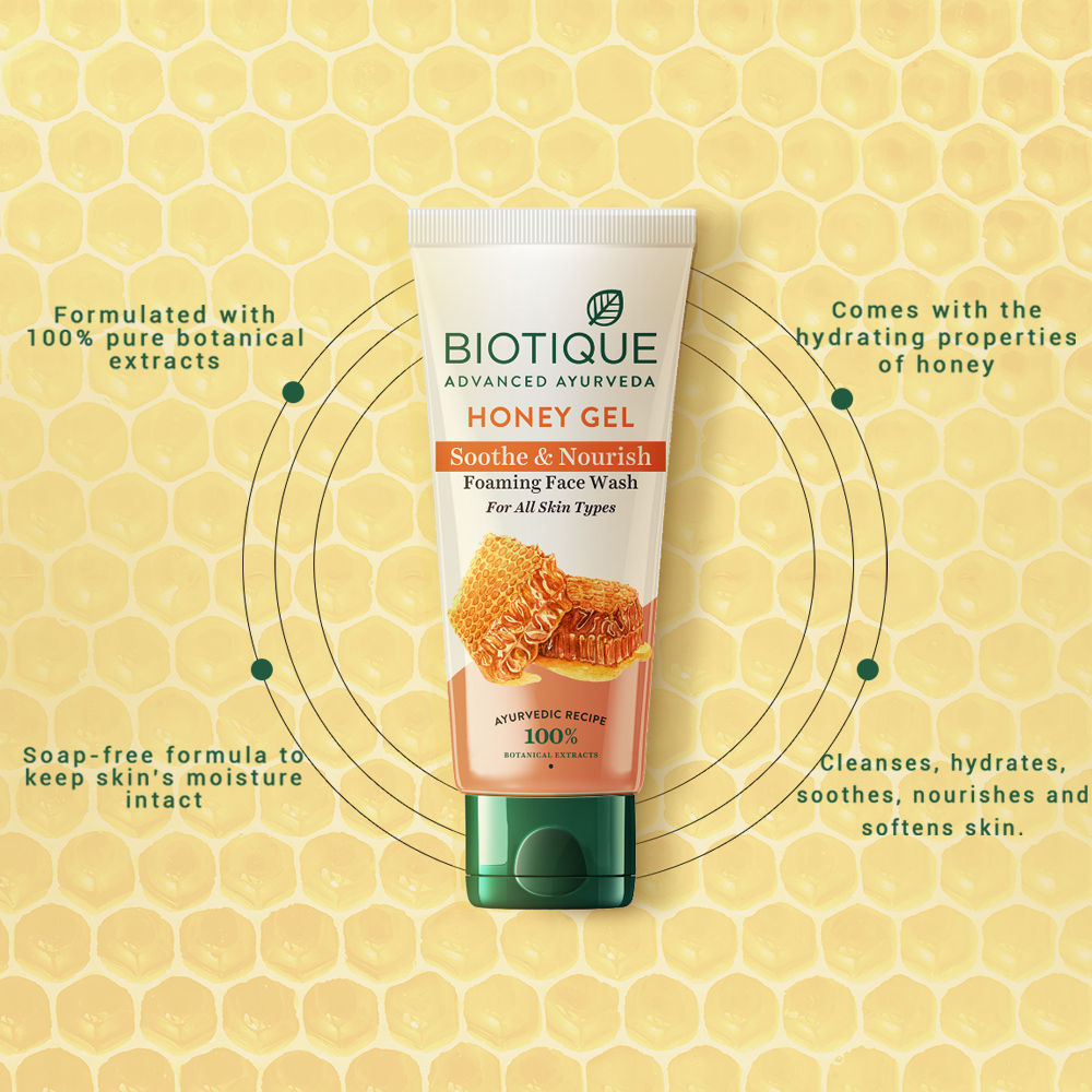 Biotique Honey Gel Soothe & Nourish Foaming Face Wash (100Ml)-8