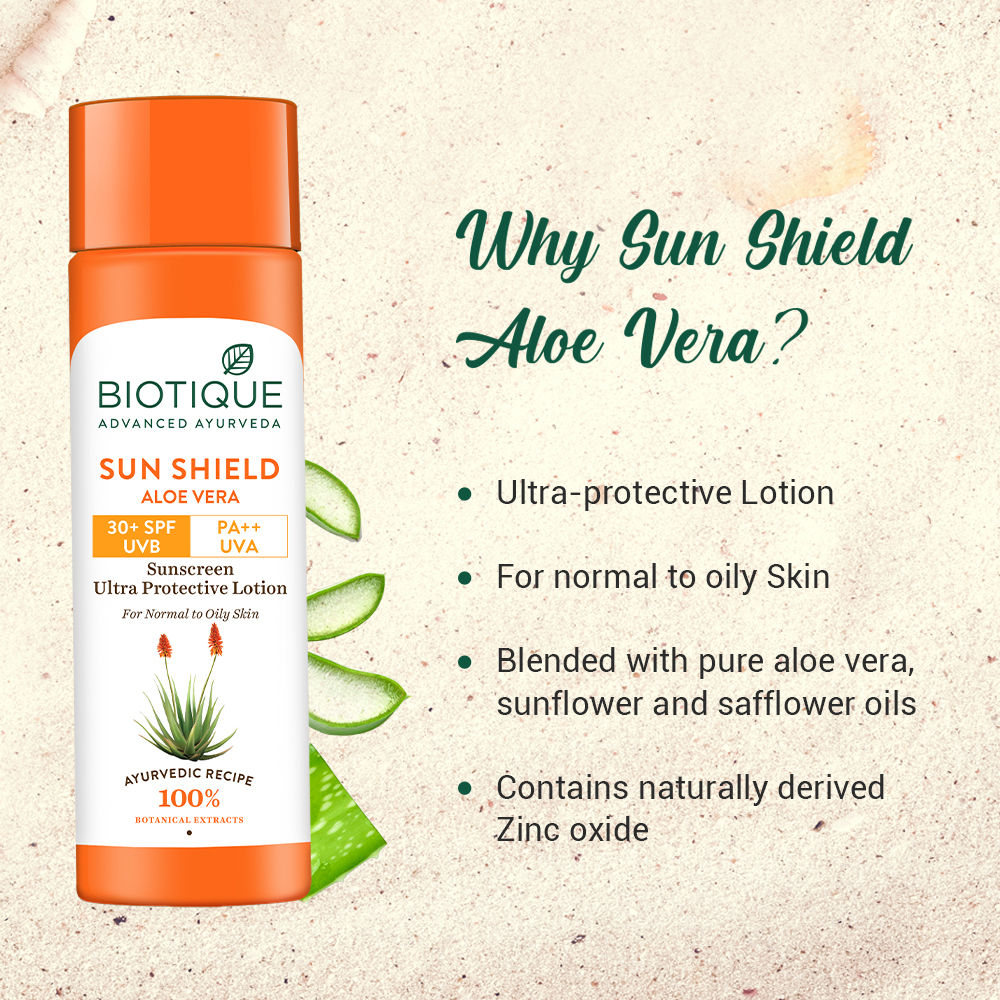 Biotique Sun Shield Aloe Vera Ultra Protective Lotion Spf 30+ Sunscreen (120Ml)-4