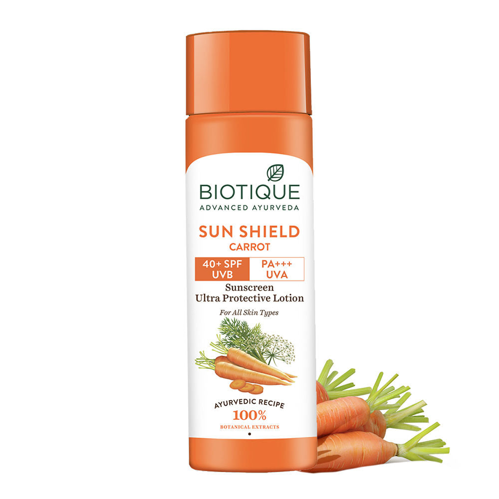 Biotique Sun Shield Carrot Sunscreen Ultra Protective Lotion 40+Spf Uvb (120Ml)