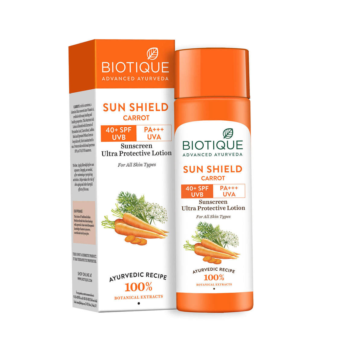 Biotique Sun Shield Carrot Sunscreen Ultra Protective Lotion 40+Spf Uvb (120Ml)-2