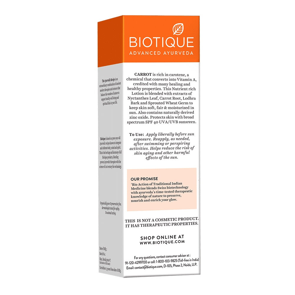 Biotique Sun Shield Carrot Sunscreen Ultra Protective Lotion 40+Spf Uvb (120Ml)-3