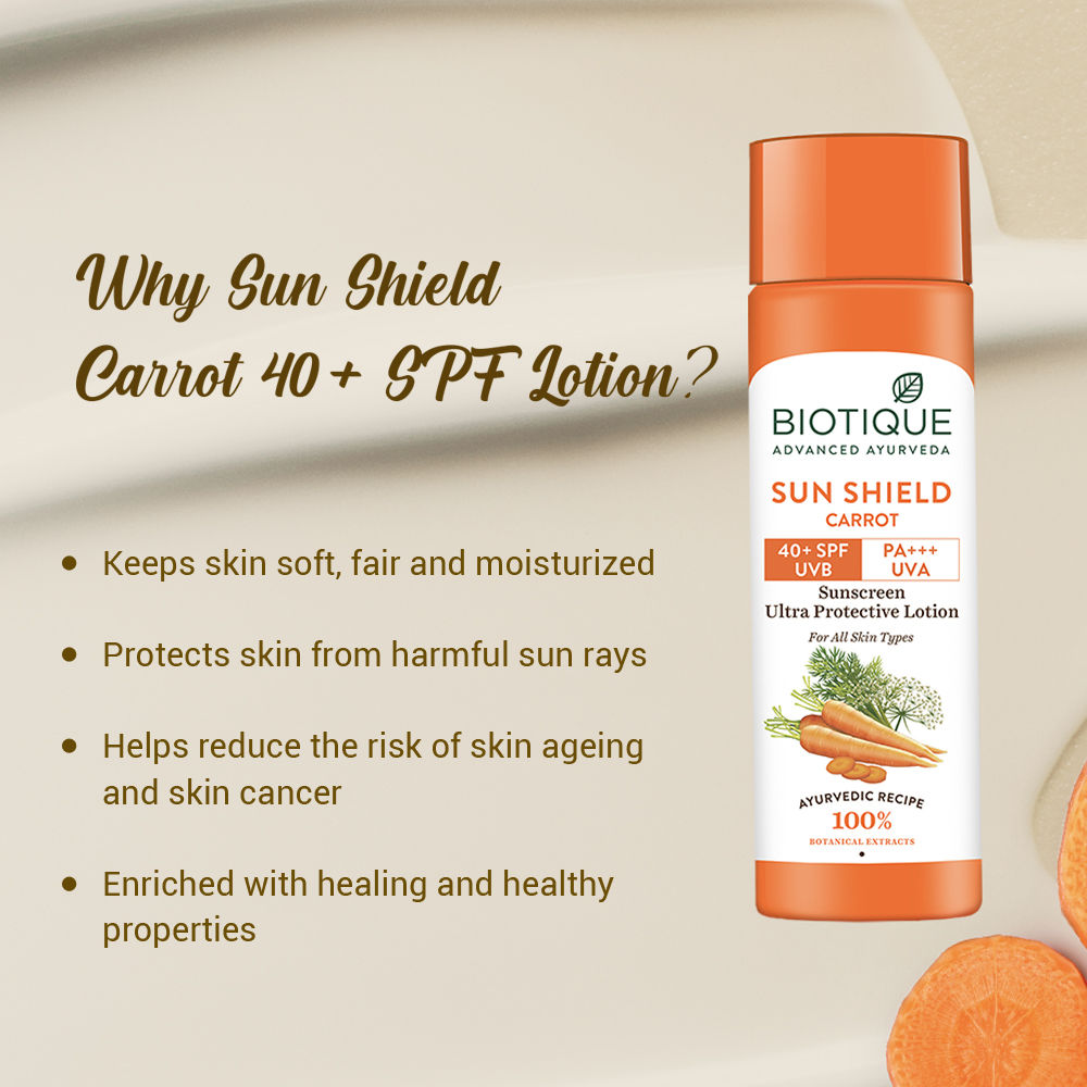Biotique Sun Shield Carrot Sunscreen Ultra Protective Lotion 40+Spf Uvb (120Ml)-6