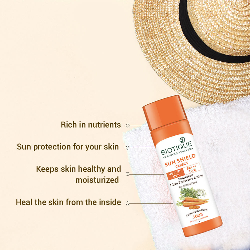 Biotique Sun Shield Carrot Sunscreen Ultra Protective Lotion 40+Spf Uvb (120Ml)-7