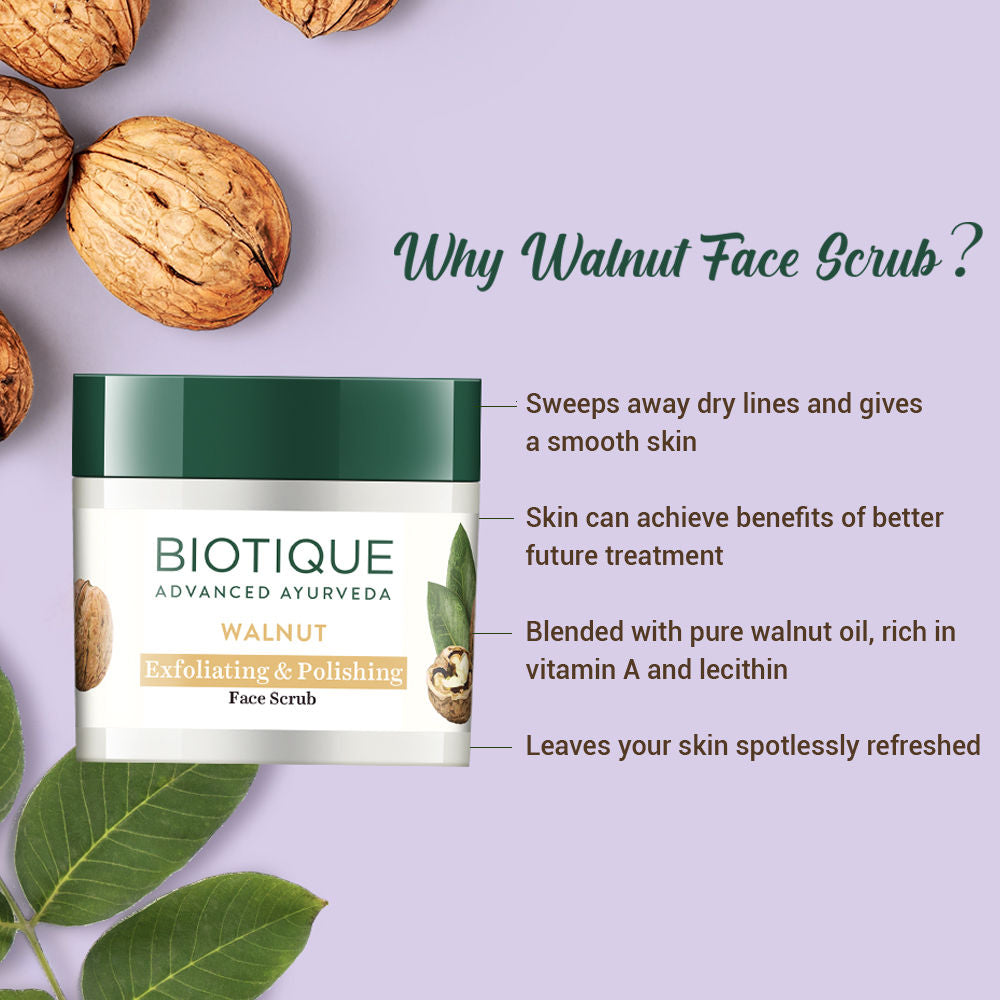Biotique Walnut Exfoliating & Polishing Face Scrub (50Gm)-7