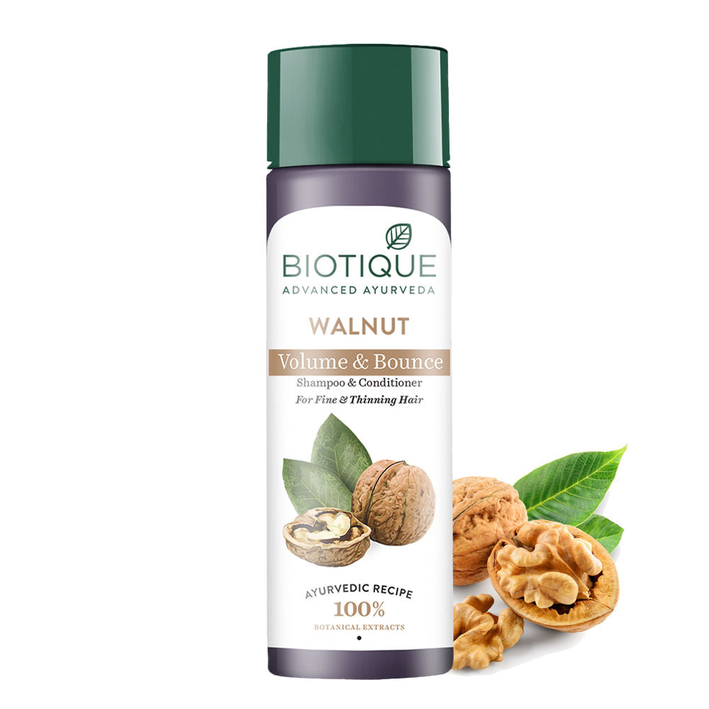 Biotique Walnut Volume & Bounce Shampoo & Conditioner (120Ml)