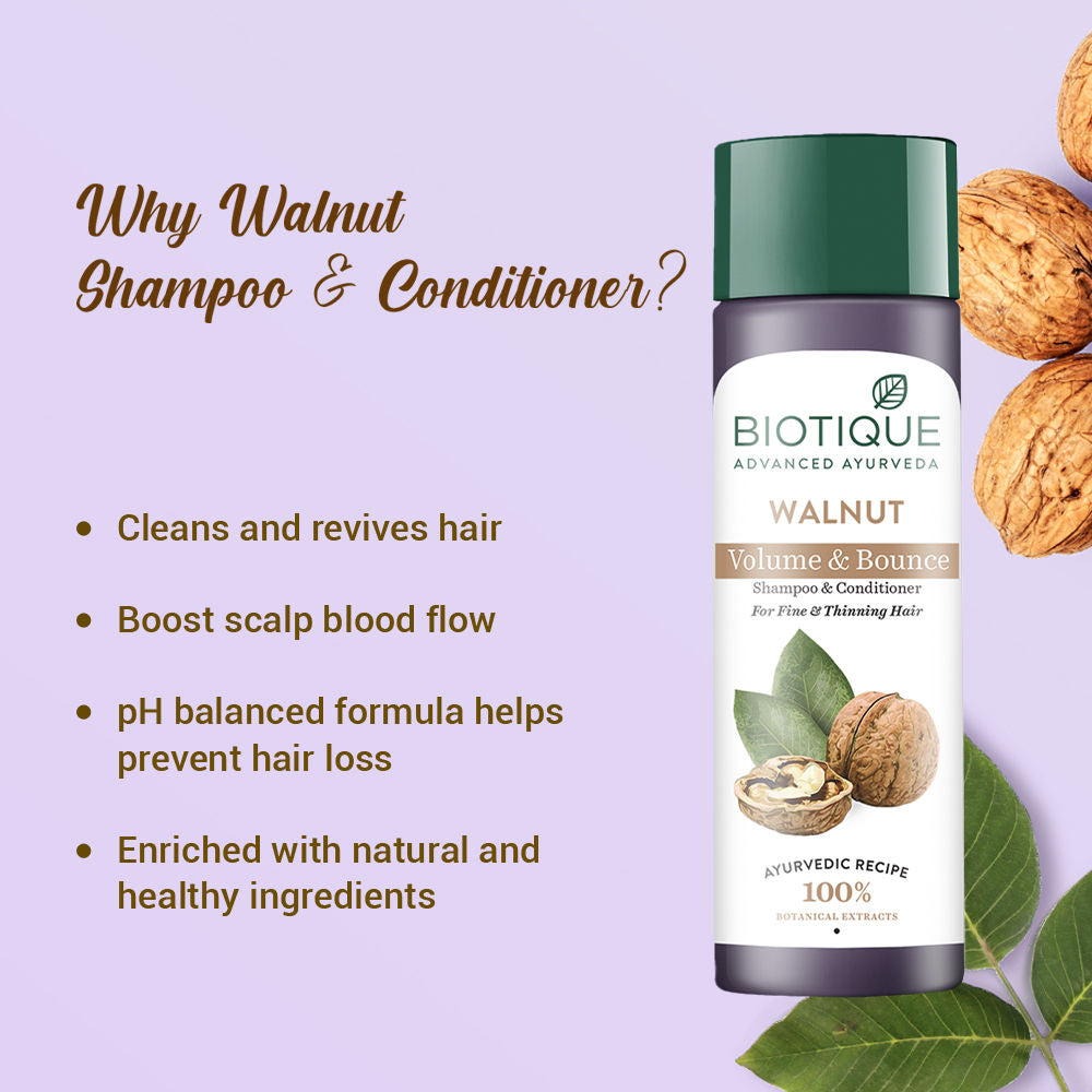 Biotique Walnut Volume & Bounce Shampoo & Conditioner (120Ml)-6