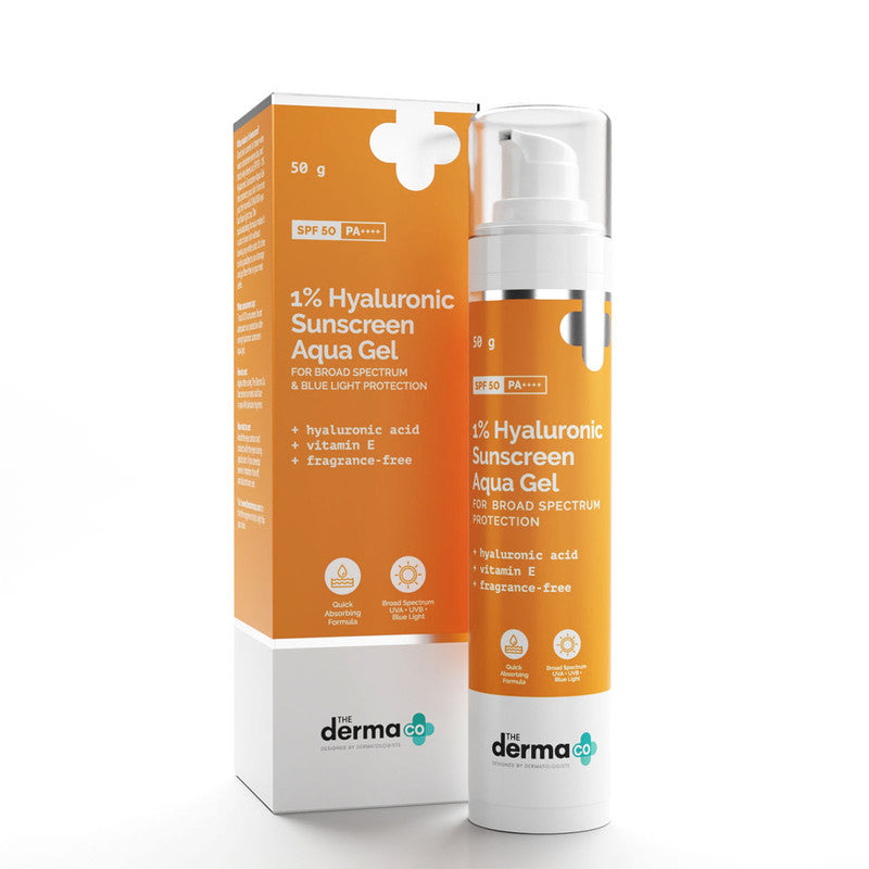 The Derma Co 1% Hyaluronic Sunscreen Aqua Gel With Spf 50 Pa++++ For Broad Spectrum (50 G)