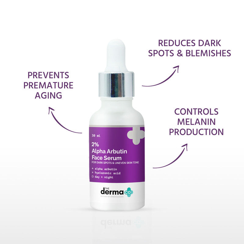 The Derma Co. 2% Alpha Arbutin Face Serum For Dark Spots & Uneven Skin Tone (30Ml)-3