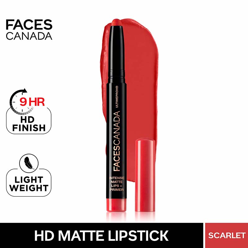 Faces Canada Ultime Pro Hd Intense Matte Lips + Primer - 06 Scarlet (1.4G)-7