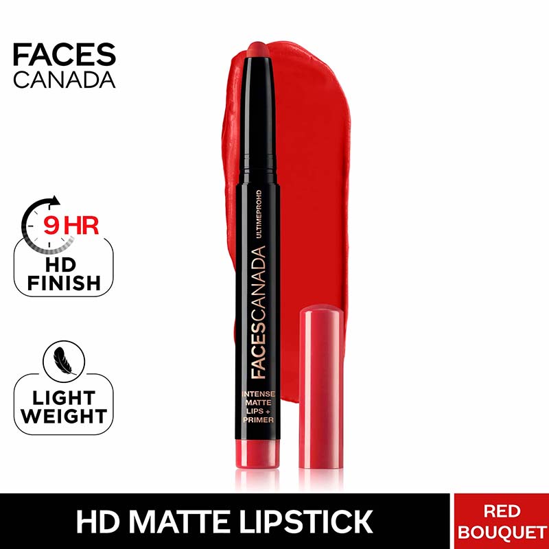 Faces Canada Ultime Pro Hd Intense Matte Lips + Primer - 18 Red Bouquet (1.4G)-7